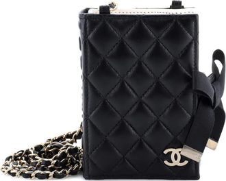 Chanel CC Book Card Holder with Chain Quilted Lambskin crossbody bag - Zwart