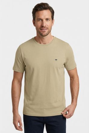 Fynch-Hatton T-Shirt FYNCH-HATTON, Herren, Gr. 4XL, pistachio, Jersey, Obermaterial: 100% Baumwolle, bestickt, unifarben, normal h&uuml;ftbedeckend, Rundhals, Shirts T-