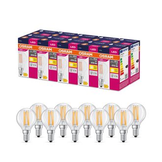 Osram Valore A Stella A Led Classica Lampada Led P40 Per Base E14, Forma A Goccia, Fil, 470 Lumen, Bianco Caldo, 2700k, Sostituzione Per Lampadine Da 40w Co
