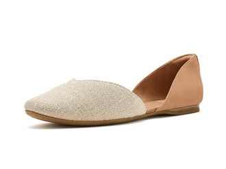 Toms Gemma Dorsay Womens Flat Shoes Light Brown : 5.5 B - Medium, Canvas