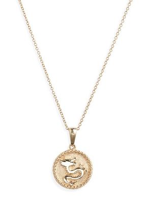 Anzie Dew Drop Dragon Pendant Necklace in Gold at Nordstrom