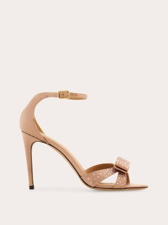 Ferragamo Women Vara bow sandal with crystals Beige Size 3.5