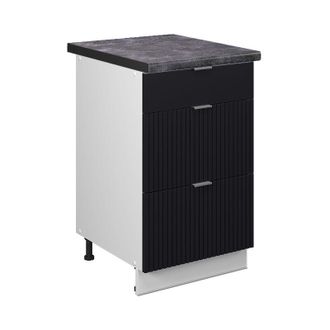 Vicco Mueble Bajo De Cocina Fame-line, Rayas Negras, 50 Cm, Et Antracita