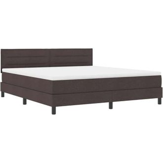 vidaXL Vidaxl - Cama Box Spring Con Colch&oacute;n Marr&oacute;n Oscuro 180 X 200 Cm Tela
