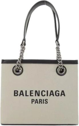 Balenciaga Pre-owned Handbags, female, White, Size: ONE SIZE Pre-owned Canvas balenciaga-bags
