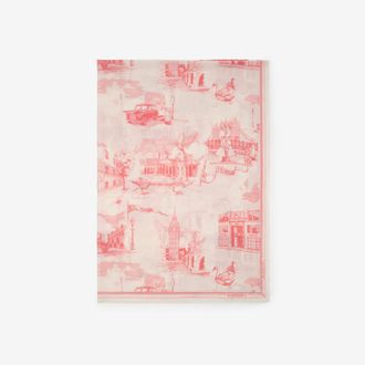 Burberry London Landmarks Wool Silk Scarf
