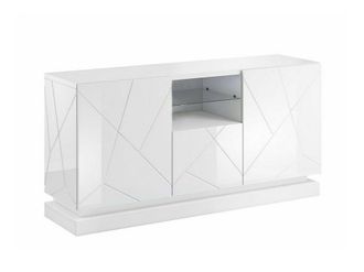 Mirjan24 Mobilier1 - Aparador Charlotte 186, Blanco + Blanco Brillante, 75x150cm, N&uacute;mero De Puertas: 042cm, Mdf