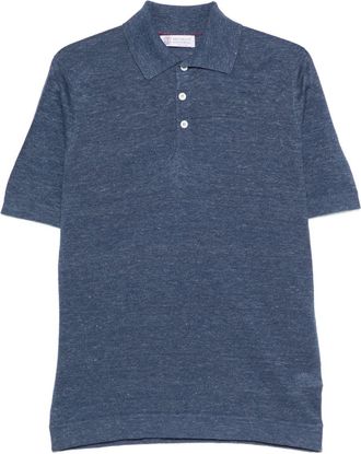 Brunello Cucinelli Linen And Cotton Blend Polo Shirt-Uomo
