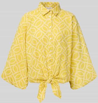 Christian Berg Relaxed Fit Bluse mit 3/4-Arm in Senf, Größe 36