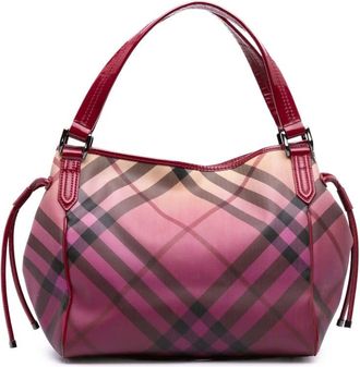 Burberry Pre-owned Burberry Supernova Check Coated Canvas Bilmore Tote Ladies CNDONHOUDON