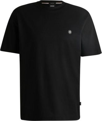 BOSS Mercerized-cotton T-shirt with Double B monogram