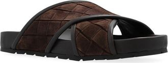 Bottega Veneta Mens Brown Lamb Leather Sandals