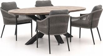 Bellagio la vita attrattiva Bellagio Mineo/ROUGH-Y Ellips 200cm dining tuinset 5-delig