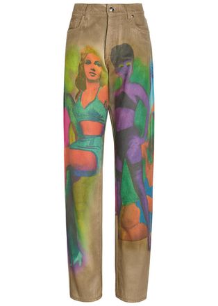 Versace The Femmes Printed Straight-leg Jeans - Multicoloured - 27 (W27 / UK8-10 / S)