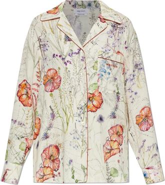 Alexander McQueen Meadow Floral Pyjama Shirt - Dames - Overhemden - Beige - L - Overhemden