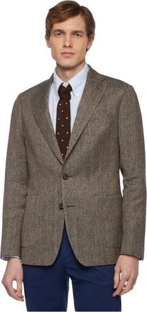Brooks Brothers Wool-Blend Blazer - Heren - Blazers - Bruin - S - Wol - Jassen