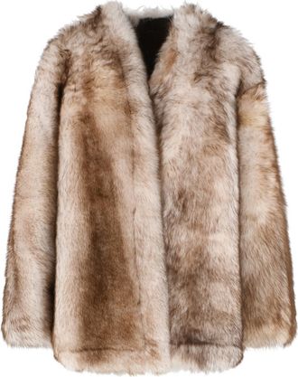 Salvatore Santoro V-Neck Sheepskin Fur Vest - Brown