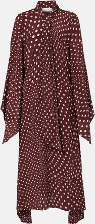 Stella McCartney Polka-dot tie-neck silk midi dress
