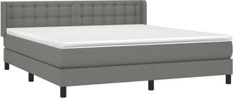 vidaXL Vidaxl - Cama Box Spring Con Colch&oacute;n Tela Gris Oscuro 180x200 Cm