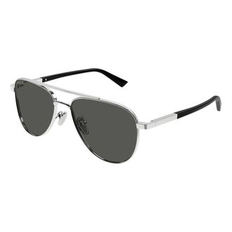 Gucci Aviator Frame Zonnebrillen - Heren - Zonnebrillen - Grijs - 56 MM - Nylon - Accessoires