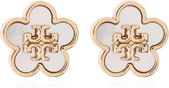 Tory Burch Forget Me Not Stud Oorbellen - Dames - Oorbellen - Beige - ONE Size - Accessoires
