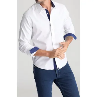 UNTUCKit Las Cases Wrinkle Resistant Button-Up Shirt in White at Nordstrom, Size Xx-Large