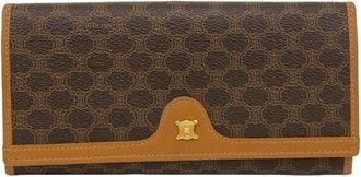 Celine Brown Leather Pvc Long Wallet (Bi-Fold) (Pre-Owned)
