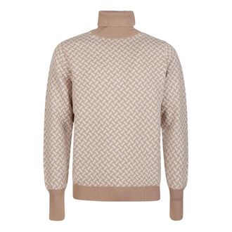 Drumohr Turtlenecks, male, Beige, Size: 2XL Rb05 Camel Turtleneck