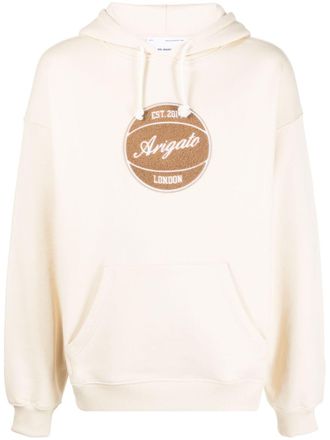 Axel Arigato logo-appliqu&eacute; organic cotton hoodie - Neutrals