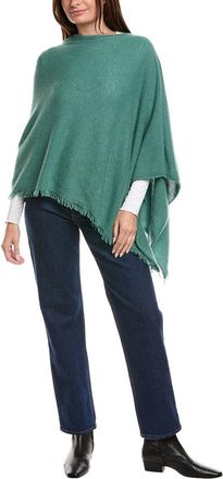 Amicale Cashmere Fringe Jersey Asymmetrical Cashmere Poncho