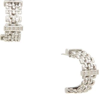 Meshmerise 0.12 ct. tw. Diamond 18K Gold Over Silver Earring