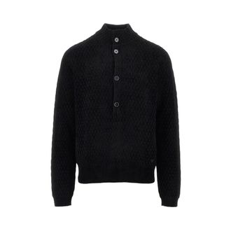 Emporio Armani Trui van scheerwolmix - Heren - Truien - Zwart - Maat: S Wol