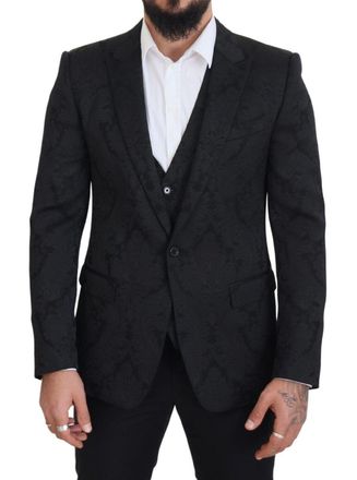Dolce & Gabbana Mens Brocade Blazer Black