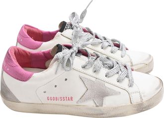 Golden Goose Super-Star Sneakers in White Leather
