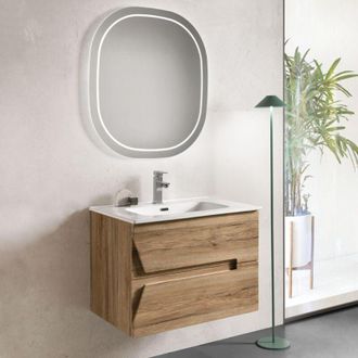 MODO Mobile sospeso bagno HAITI 70 cm 2 cassetti Rovere Nodi