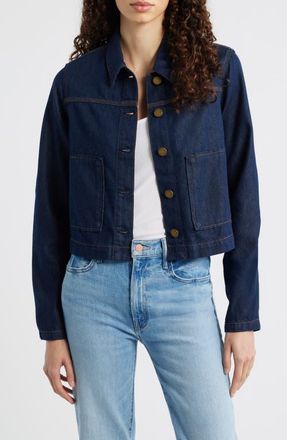 Rag & Bone Adrianna Crop Featherweight Denim Jacket in Dusk Rinse at Nordstrom, Size Medium