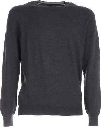 Paolo Fiorillo Nekrol m/l - Heren - Ronde hals truien - Grijs - 3XL - Wol - Truien & Vesten