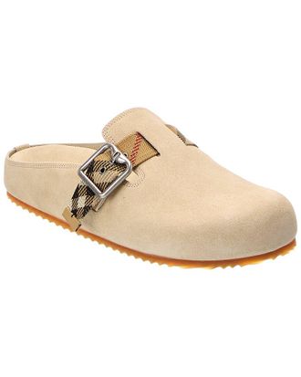 Burberry Urchin Suede & Canvas Mule