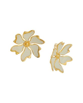 Oscar De La Renta Large Cherry Blossoms Earrings