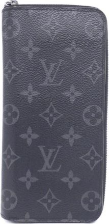 Louis Vuitton Black Coated Canvas Long Wallet (Bi-Fold) (Pre-Owned)