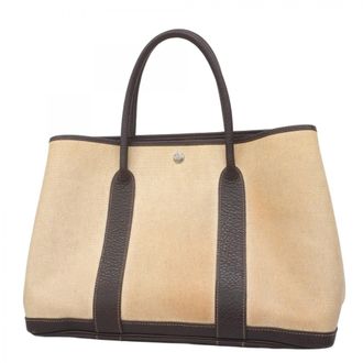 Herm&egrave;s Brown Toile H Tote Bag (Pre-Owned)