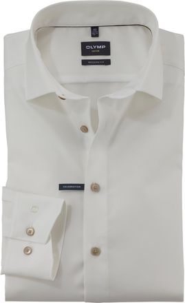 Olymp elegante beige effen Olymp overhemd Modern Fit