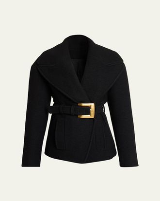 Balmain Anthem Buckle Belt Coat