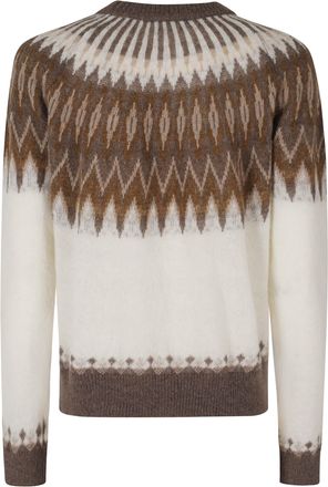 Roberto Collina Fair Isle Knit Sweater with Ribbed Edges