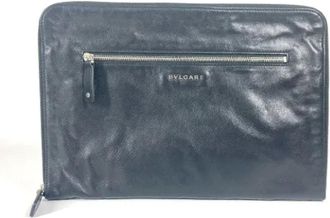 Bulgari Pre-owned Clutches, female, Black, Size: ONE SIZE Pre-owned Leather clutches