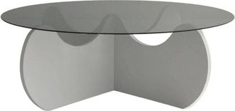 Dmora Tavolino da salotto Willow, Tavolo basso da caffè, Portariviste per divano, Ripiano da soggiorno, 90x90h30 cm, Bianco - Dmora