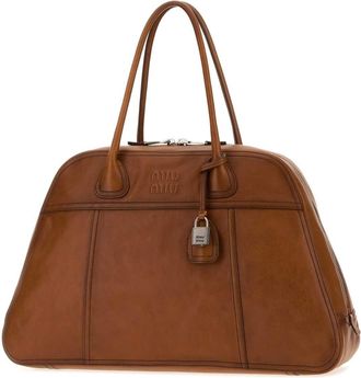 Miu Miu Womens Vivant Shoulder Bag Brown Calf