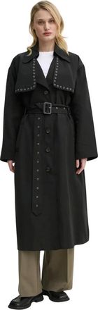 Bruuns Bazaar Jassen, Dames, Zwart, S, Leer, Eyelet Belted Coat