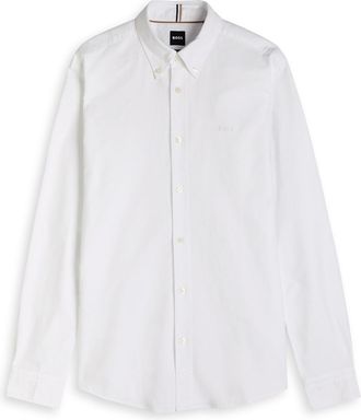 BOSS Boss Logo-embroidered Cotton Shirt - White - XL