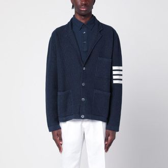 Thom Browne Blue linen blend cardigan